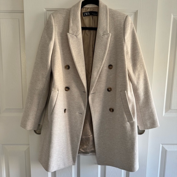 Zara Blazer Coat in Light Beige - Picture 3 of 16